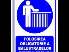 Indicator folosirea obligatorie a balustradelor de sprijin